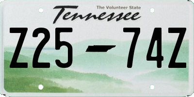 TN license plate Z2574Z