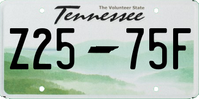 TN license plate Z2575F