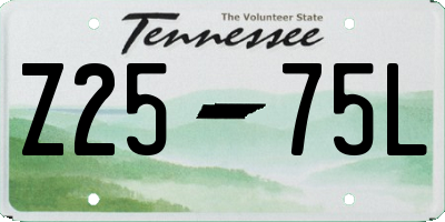 TN license plate Z2575L