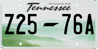 TN license plate Z2576A