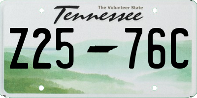 TN license plate Z2576C