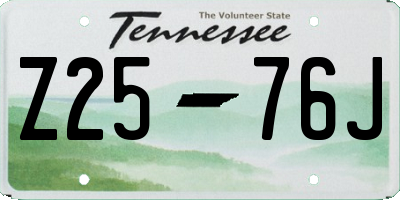 TN license plate Z2576J