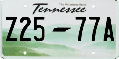 TN license plate Z2577A