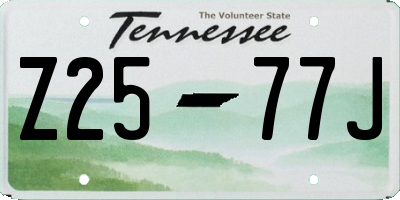 TN license plate Z2577J