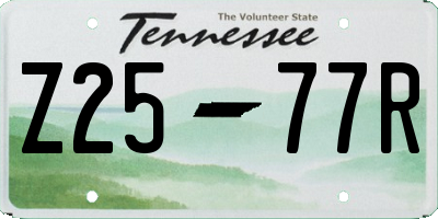 TN license plate Z2577R