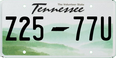 TN license plate Z2577U