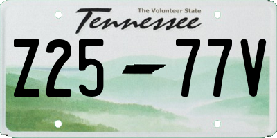 TN license plate Z2577V