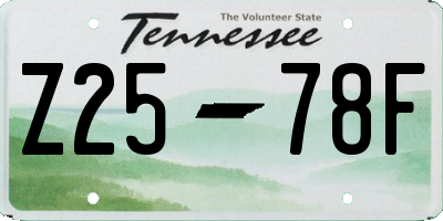 TN license plate Z2578F