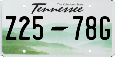 TN license plate Z2578G