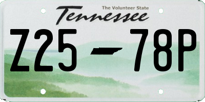 TN license plate Z2578P