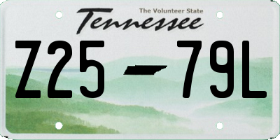 TN license plate Z2579L