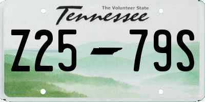 TN license plate Z2579S