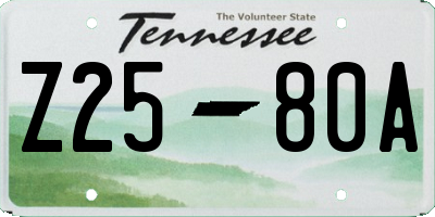 TN license plate Z2580A