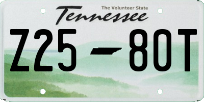 TN license plate Z2580T