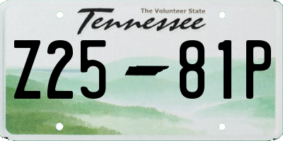 TN license plate Z2581P