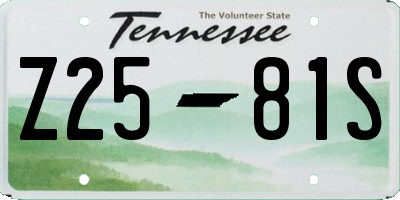 TN license plate Z2581S