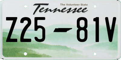 TN license plate Z2581V