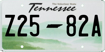 TN license plate Z2582A
