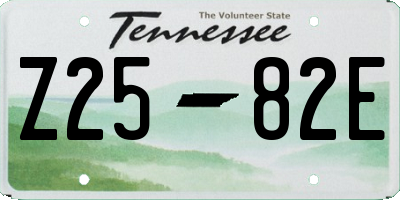 TN license plate Z2582E