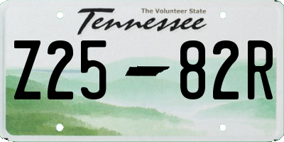 TN license plate Z2582R