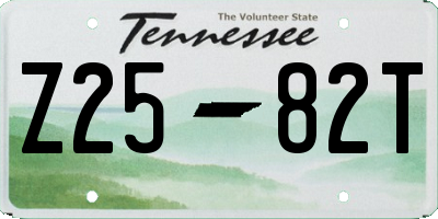 TN license plate Z2582T