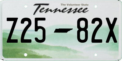TN license plate Z2582X