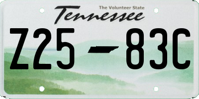 TN license plate Z2583C