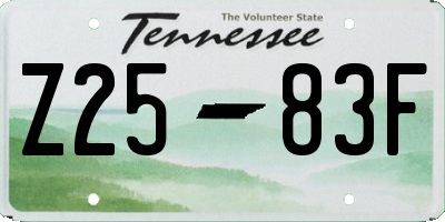 TN license plate Z2583F