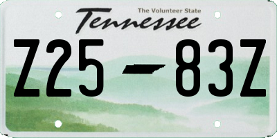 TN license plate Z2583Z