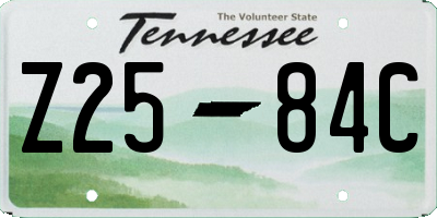 TN license plate Z2584C