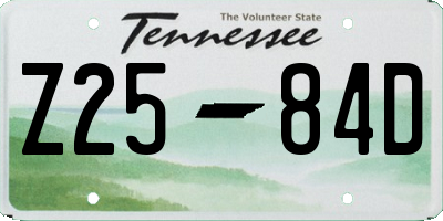 TN license plate Z2584D