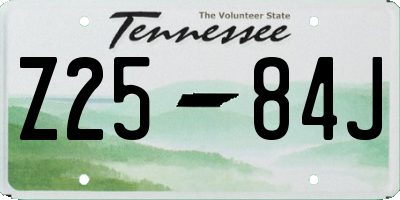 TN license plate Z2584J
