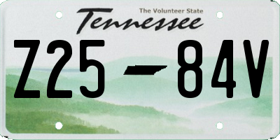 TN license plate Z2584V