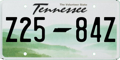 TN license plate Z2584Z