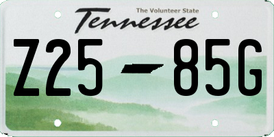 TN license plate Z2585G