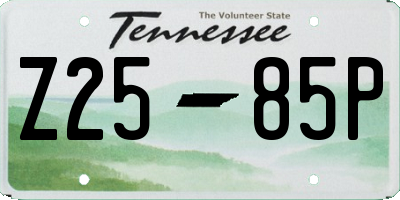 TN license plate Z2585P