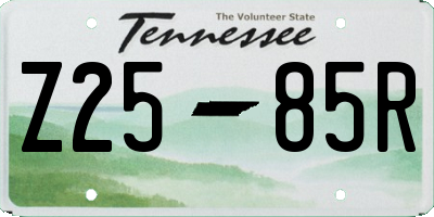 TN license plate Z2585R