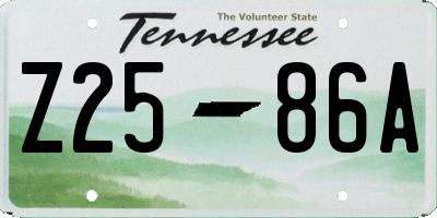 TN license plate Z2586A