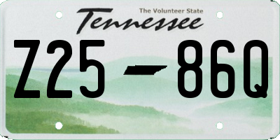 TN license plate Z2586Q