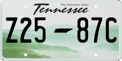 TN license plate Z2587C