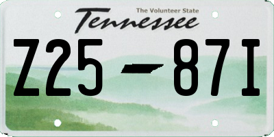 TN license plate Z2587I