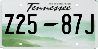 TN license plate Z2587J
