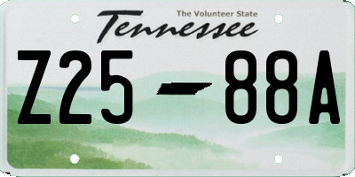 TN license plate Z2588A