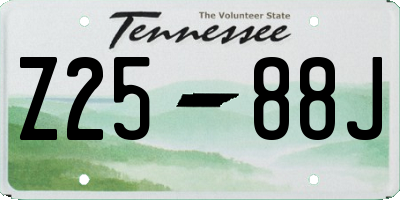 TN license plate Z2588J