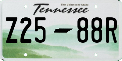 TN license plate Z2588R