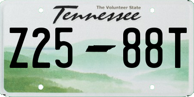 TN license plate Z2588T