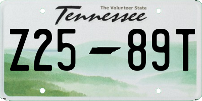 TN license plate Z2589T