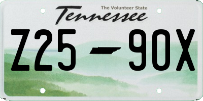 TN license plate Z2590X