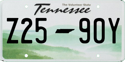 TN license plate Z2590Y