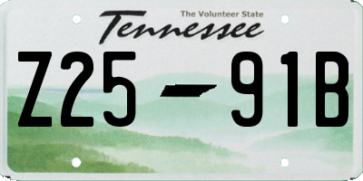 TN license plate Z2591B